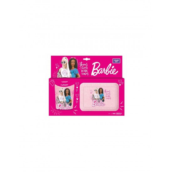 Pos230424 barbie barbie porta merenda + tazza con manico