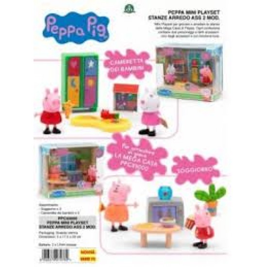 Ppc43100 peppa pig mini playset stanze con personaggi