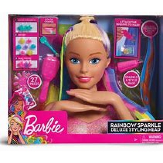 Grandi giochi bar33000 barbie raimbow sparkele deluxe styling head