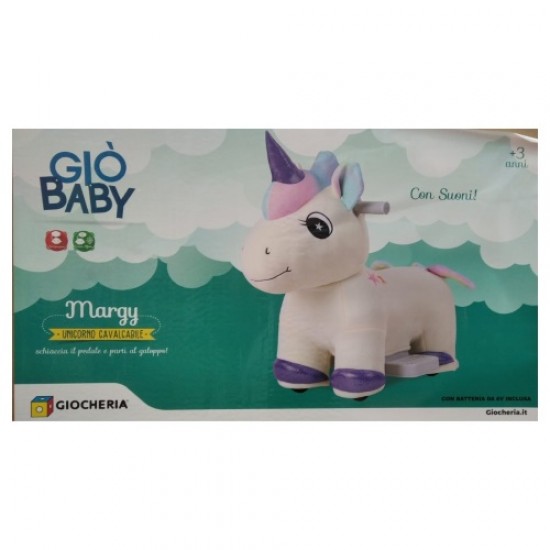 Pos220010 gio baby unicorno cavalcabile 6 v