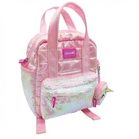 19008 girabrilla puffer mini backpack rosa