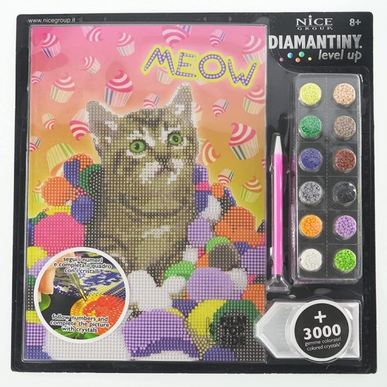 96101 diamantiny level up creative art diamond painting kit crea il mosaico pets meow