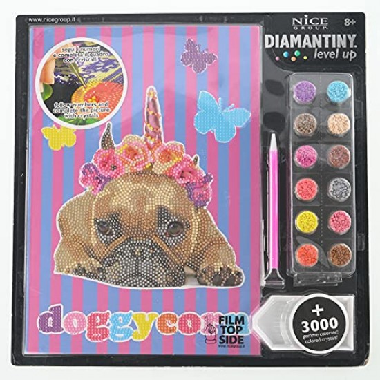 96104 diamantiny level up creative art diamond painting kit crea il mosaico pets cane unicorno