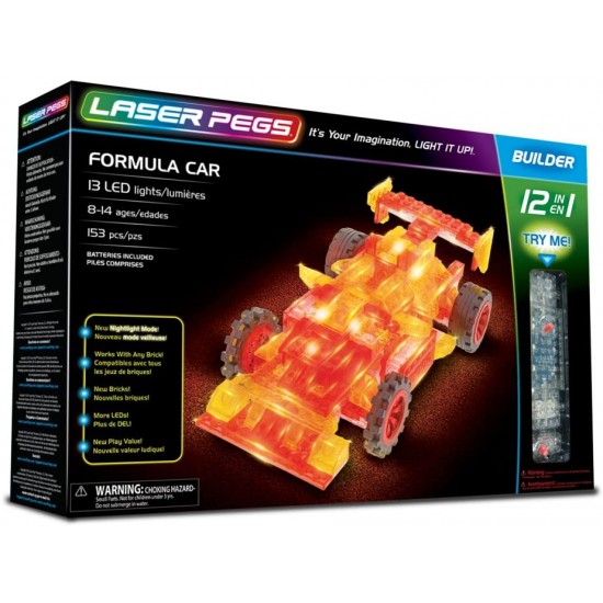 L12011 laser pegs costruzione luiminosa  auto formula car12 in 1
