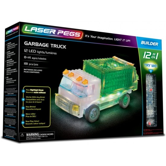 L12013 laser pegs costruzione luiminosa  camion truck 12 in 1
