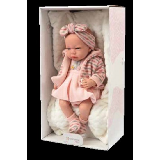 Pos200059 arias elegance bebe' 40 cm con cuscino rosa
