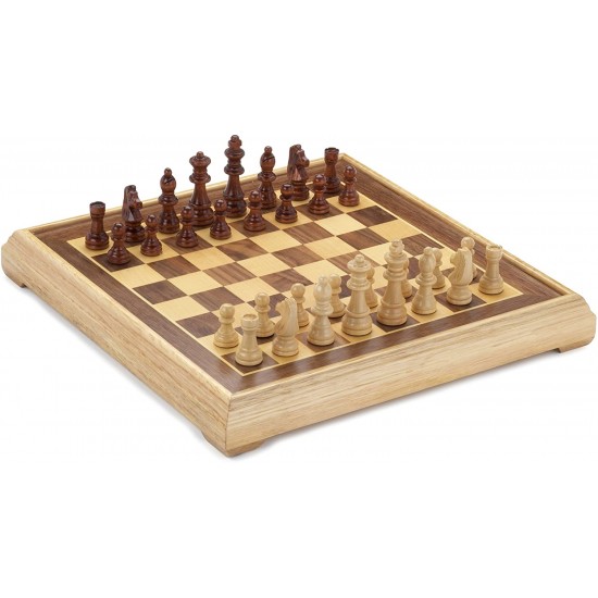 150230 scacchiera legno intarsiato cm 40 con scacchi mm 87