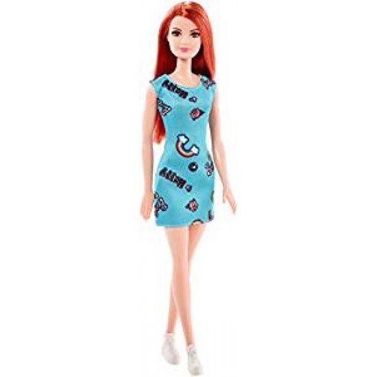 Fjf18 t7439 barbie trendy con abito color turchese