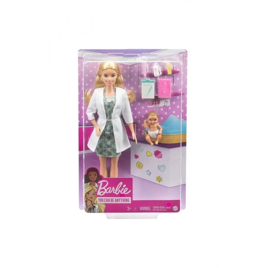 Gvk03 barbie pediatra con bebe' e accessori